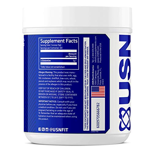 USN Pure Glutamine Micronized Powder, 300 Grams
