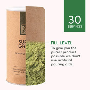 Your Super - Super Green Juice Powder - Immune Support, Increase Intake of Mixed Greens, Plant Based Superfood - Wheatgrass, Barley Grass, Baobab, Moringa, Chlorella, Spirulina Powder - 30 Servings