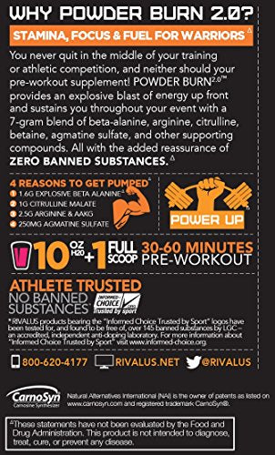 Rivalus, Powder Burn 2.0 Punch 35 Serving, Knockout Punch, 17.6 Ounce