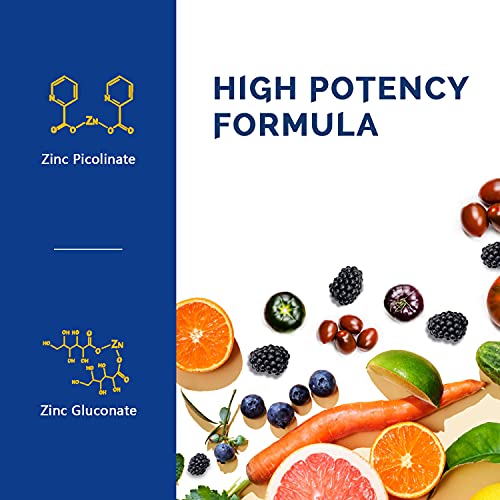 Vitamistic Zinc 50 mg, with Chelated Zinc Picolinate and Gluconate for Immune, Antioxidant, Skin Health & Growth and Development Support, Superior Absorption, Non-GMO, No Gluten, 90 Vegan Capsules