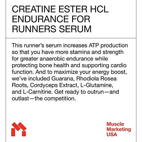 Runners Creatine Serum | Higher Speed, Longer Run, Cellular Energy, Faster Recovery. Easily Absorbed. Does Not Cause Water Gain. with Creatine HCL + L-Glutamine + L-Carnitine & Guarana Extract