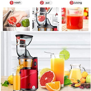 Juicer Machines Slow Masticating Juicer 83mm(3.15inch) Wide Chute Juice Extractor Cold Press Juicer Machine with Quiet Motor/Reverse Function/Juice Jug for High Nutrient Fruit & Vegetable Juice