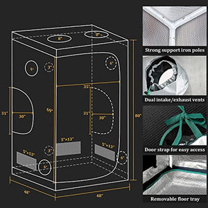 MARS HYDRO Grow Tent Kit Complete 4x4ft TSW 2000W Dimmable Light 48"x48"x80" Grow Tent Complete System 1680D Hydroponics Growing Tent Indoor Grow Tent Kit with Upgraded 6" Ventilation Kit 684pcs LED