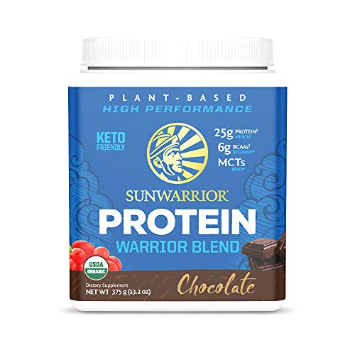 Sunwarrior Warrior Blend - Organic Protein Powder with BCAAs and Pea Protein Powder - Dairy Free, Gluten Free, Soy Free, Non-GMO, Sugar Free, and Keto Friendly Vegan Plant Based Protein Powder