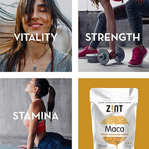 Zint Organic Maca Powder: Paleo Certified, Gelatinized, Non GMO, Yellow Maca Root - Adaptogen Superfood (8 oz)