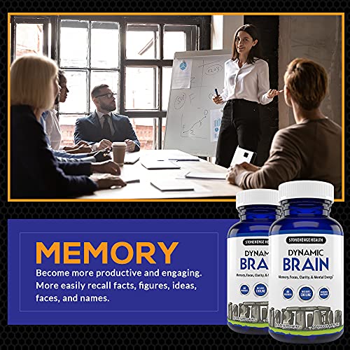 Stonehenge Health Dynamic Brain Supplement – Memory, Focus, & Clarity– Formulated with 40 Unique Nootropic Ingredients Including Phosphatidylserine, Bacopa Monnieri, and Huperzine A (1 Pack)
