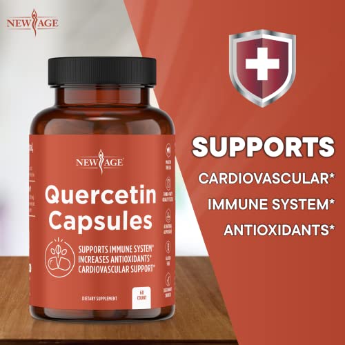 Quercetin 1000mg by NEW AGE – Quercetin Vegetarian Capsules Bioflavonoids Supports Immune Health & Cardiovascular Health, Respiratory Health, Seasonal Allergy Relief 120 Count
