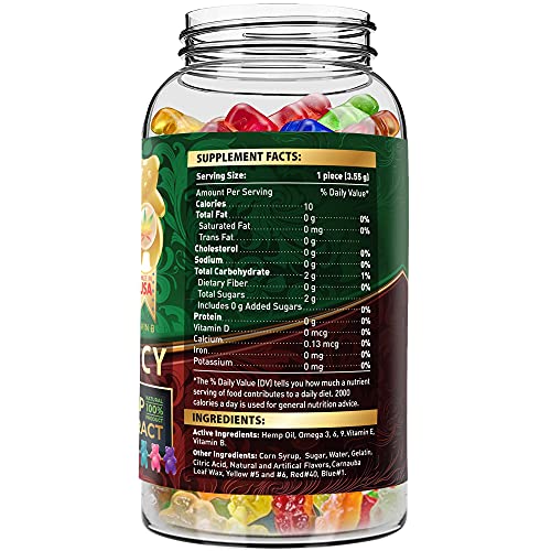 Wellution Hemp Gummies Extra Max x60 High Potency - Fruity Gummy Bear with Hemp Oil. Natural Hemp Candy Supplements for Stress & Inflammation - Promotes Sleep & Calm Mood