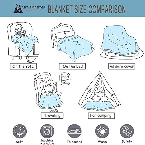 ARTIEMASTER Forest Mushroom House Blanket Soft and Lightweight Flannel Throw Suitable for Use in Bed, Living Room and Travel 120"x90" for Family