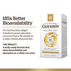 Solgar Full Spectrum Curcumin Liquid Extract Softgels - 90 Count - Faster Absorption - Brain, Joint & Immune Health - Non-GMO, Gluten-Free, Dairy-Free, Soy-Free - 90 Servings