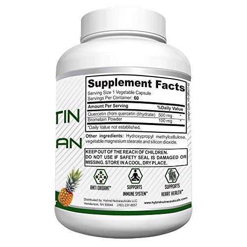Quercetin with Bromelain, Immune Support, Antioxidant and Anti-Inflammatory (60 Servings)