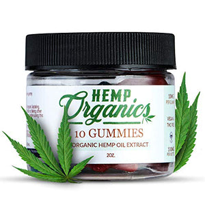 Hemp Gummies For Pain And Anxiety Relief - 56,699MG - Anxiety Supplements - Natural Calm Gummies - Sleep Gummies For Adults - Stress Gummies - Organic Gummies - 10MG Each - 10 Pack - HEMP ORGANICS