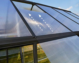 Palram 6x8 Hybrid Hobby Greenhouse, 6' x 8' x 7', Gray
