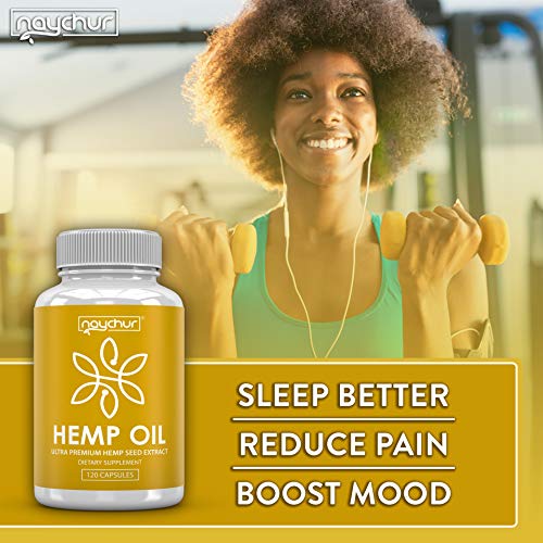 Hemp Oil Capsules - Best Natural Pure Hemp Seeds Extract for Pain Relief Anti Anxiety Anti Inflammatory Stress Sleep Support Raw Herbal Supplements Omega 3 6 9 - Non GMO 120 Capsules