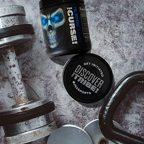 JNX Sports The Curse! Pre Workout Supplement - Intense Energy & Focus, Instant Strength Gains, Enhanced Blood Flow - Nitric Oxide Booster with Creatine & Caffeine - Men & Women | Blue Raspberry | 50 Srv