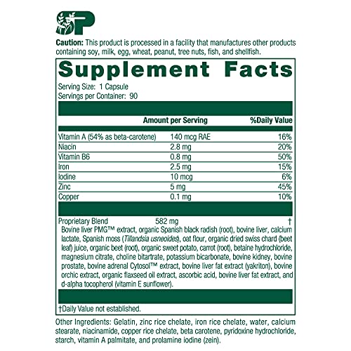 Standard Process Livaplex - Whole Food Bowel, Digestion and Digestive Health, Liver Health and Gallbladder Support with Spanish Black Radish, Betaine Hydrochloride, and Organic Carrot - 90 Capsules