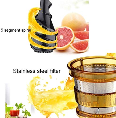 wan QIN Juicer Machines, Masticating Juicer, 3.15-Inch Wide Chute Cold Press Juicer, Easy to Clean with Brush, Carrot Slow Juicer Machine, Quiet Motor/Reverse Function
