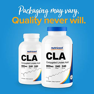 Nutricost CLA (Conjugated Linoleic Acid) 800mg, 240 Softgels (2 Bottles)
