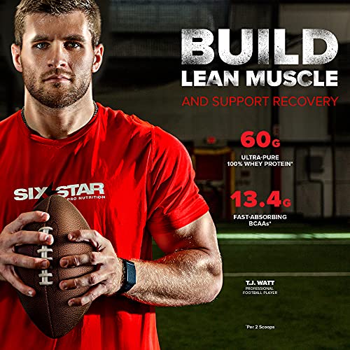 Six Star Whey Protein Powder Plus + Immune Support, Isolate & Peptides + Muscle Builder for Gain & Recovery, Cookies and Cream, 32 Oz