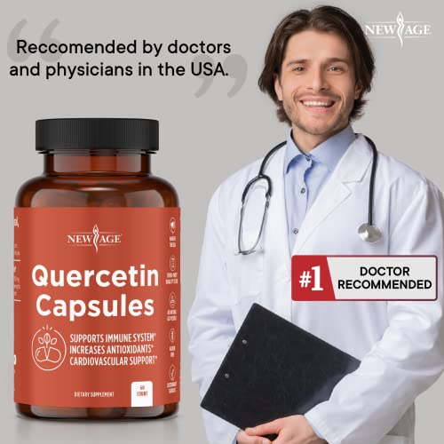 Quercetin 1000mg by NEW AGE – Quercetin Vegetarian Capsules Bioflavonoids Supports Immune Health & Cardiovascular Health, Respiratory Health, Seasonal Allergy Relief 120 Count