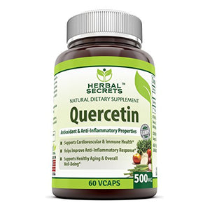 Herbal Secrets Quercetin 500 Mg Veggie Capsules (Non-GMO) - Supports Healthy Ageing, Cardiovascular Health, and Immune Health* (60 Count)