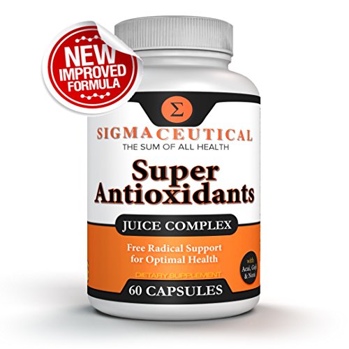 Super Antioxidant Supplement - Goji Berry Capsules, Acai Berry Capsules, Mangosteen Capsules, Resveratrol, Pomegranate & Noni Capsules - 60 Capsules