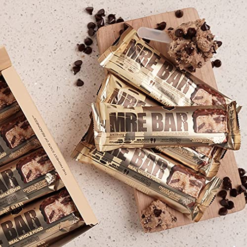 Redcon1 MRE Bar - Meal Replacement Protein Bar (1 Box / 12 Bars), Real Whole Food Sourced Protein, Real Food Taste, 20g Protein (Chocolate Chip Cookie Dough)