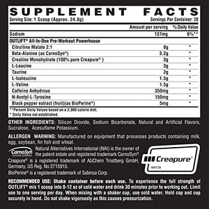 Nutrex Research Outlift Clinically Dosed Pre Workout Powder | Energy, Pumps, Citrulline, BCAA, Creatine, Beta-Alanine Preworkout Supplement for Men and Women | Gummy Bear 20 Serving