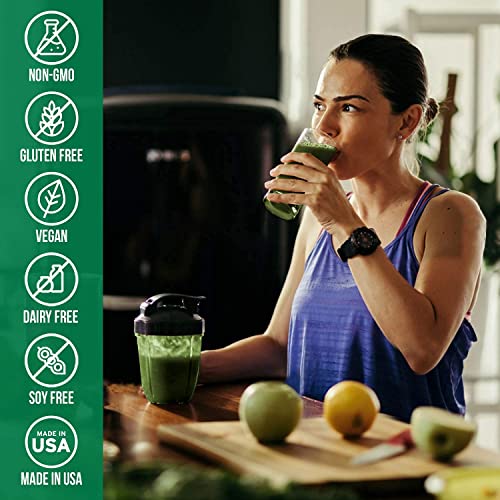 Organic Super Greens Superfood Powder - Immune & Energy Support | Made with Natural Ingredients | Detoxifying & Alkalizing Minerals - Spirulina, Chlorella, Wheatgrass, Spinach, Alfalfa & More (5)