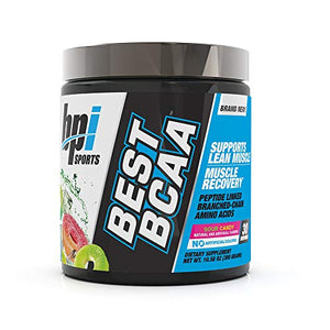 BPI Sports Best BCAA - BCAA Powder - Branched Chain Amino Acids - Muscle Recovery - Muscle Protein Synthesis - Lean Muscle - Improved Performance – Hydration – Sour Candy - 30 Servings - 10.58 oz.