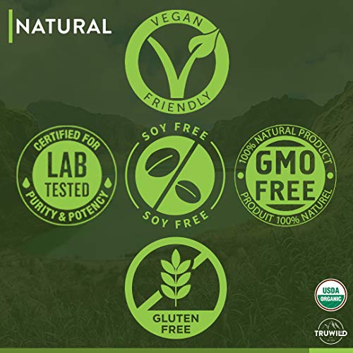 TRUWILD Wild Greens Certified Organic Green Superfood Adaptogen Powder - 22+ Amazing Organic Foods - Reishi, Ashwagandha, Maca, Moringa, Wheatgrass, Bitter Melon - Immune Support & Natural Flavor