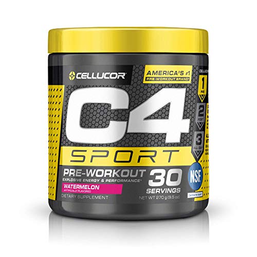 C4 Sport Pre Workout Powder Watermelon - NSF Certified for Sport + Preworkout Energy Supplement for Men & Women - 135mg Caffeine + Creatine Monohydrate - 30 Servings