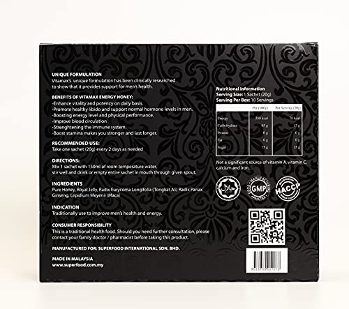 WeFun Honey with Maca - Vitamax Doubleshot Honey for Him - 20 Grams a Sachets * 10