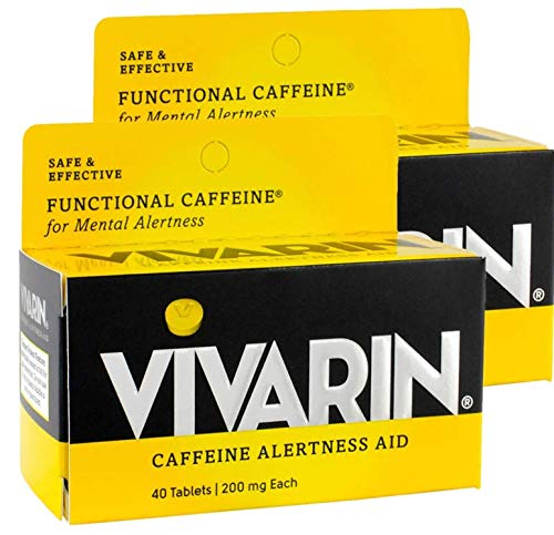 Vivarin Caffeine Alertness Aid 200mg, 40 Tablets, 2 Count, Functional Caffeine for Mental Alertness
