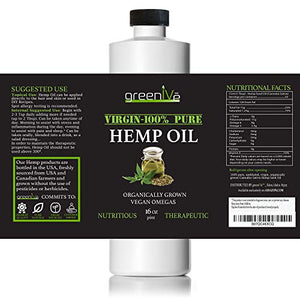 GreenIVe - Hemp Oil - Vegan Omegas - Cold Pressed - Exclusively on Amazon (16oz)