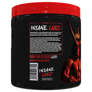 Insane Labz Hellboy Edition, High Stimulant Pre Workout Powder NO Booster with Beta Alanine, L Citrulline, and Caffeine, Boosts Focus, Energy, Endurance, Nitric Oxide Levels, 35 Srvgs,Blue Raspberry