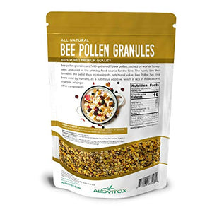 Alovitox Bee Pollen Granules | 100% Pure, Fresh Natural Raw Bee Pollen | Superfood Packed with Antioxidant, Protein, Vitamin & More | Bee Friendly Nutritional Yeast, Gluten Free 16 Oz