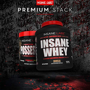 Insane Labz Insane Whey,100% Muscle Building Whey Isolate Protein, Post Workout, BCAA Amino Profile, Mass Gainer,Meal Replacement,Kosher and Halal Approved, 5lbs, 60 Srvgs, Chocolate
