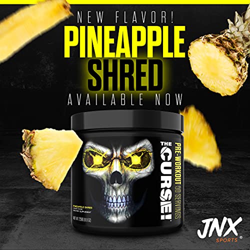 JNX Sports The Curse! Pre Workout Powder Increases Blood Flow, Boosts Strength and Energy, Improves Exercise Performance with Creatine (Pineapple Shred)