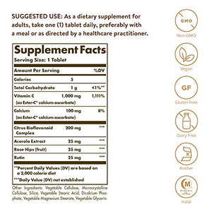 Solgar Ester-C Plus 1000 mg Vitamin C (Ascorbate Complex), 60 Tablets - Gentle On The Stomach & Non Acidic - Antioxidant & Immune System Support - Non GMO, Vegan, Gluten Free, Kosher - 60 Servings