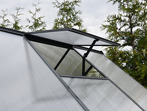 Palram 6x8 Hybrid Hobby Greenhouse, 6' x 8' x 7', Gray