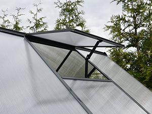 Palram 6x8 Hybrid Hobby Greenhouse, 6' x 8' x 7', Gray