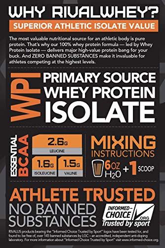 Rivalus Rivalwhey – Chocolate Peanut Butter 5lb - 100% Whey Protein, Whey Protein Isolate Primary Source, Clean Nutritional Profile, BCAAs, No Banned Substances, Made in USA