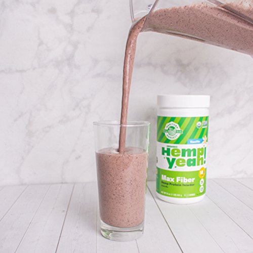 Manitoba Harvest Hemp Yeah! Organic Max Fiber Protein Powder, Vanilla, 16oz; with 10g of Fiber, 9g Protein and 1.9g Omegas 3&6 per Serving, Preservative Free, Non-GMO