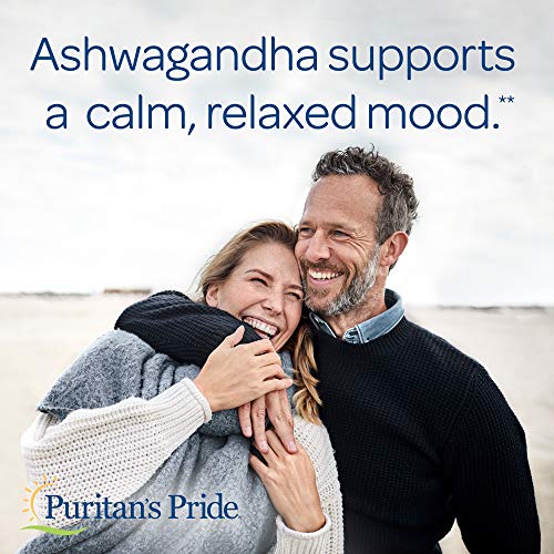 Puritan's Pride Ashwagandha KSM-66 Occasional Stress Support, 450mg, 60 Capsules (21655), 60 Count