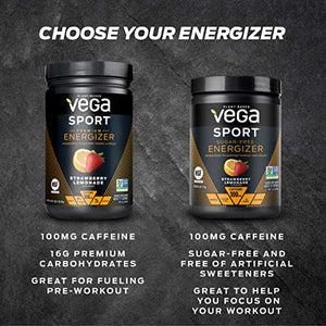 Vega Sport Energizer, Acai Berry, Pre Workout Powder for Women and Men, Supports Energy and Focus, Electrolytes, Vegan, Keto, Gluten Free, Dairy Free, Non GMO (12 Count Packets)