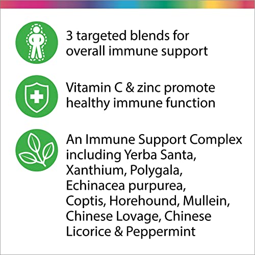 Rainbow Light Counter Attack with Vitamin C and Zinc, Gluten-Free, Vegan, Sugar-Free, 3 Targeted Blends For Overall Immune Support, 90 Tablets