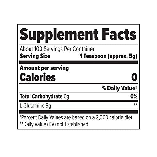 Pure GLUTAMINE, Ultimate Muscle Recovery Powder, Promote Recovery and Restoration, Support Positive Nitrogen Balance, Prevent Muscle Breakdown (500 Gram, UNFLAVORED)