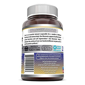 Amazing Formulas Zinc Gluconate - 50 mg Tablets (Non-GMO, Gluten Free) - Supports Immune System - Supports Enzymes Function - Promotes Healthy Skin (250 Count (Pack of 2))