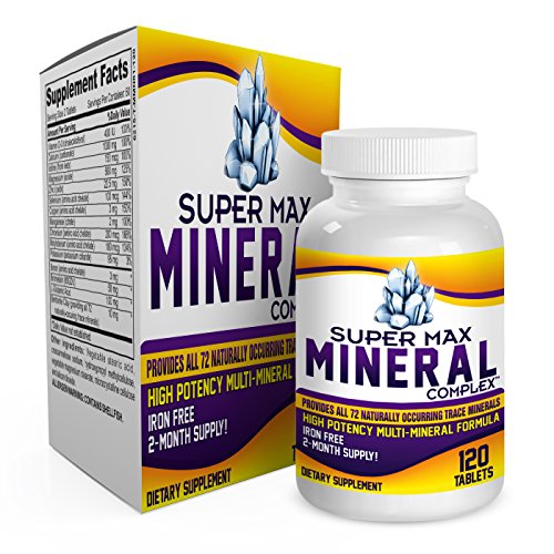 2-Month Multi Mineral Supplement (Iron Free) with 72 Trace Minerals - Supplements - Natural Multiminerals - Multimineral Complex - 120 Tablets